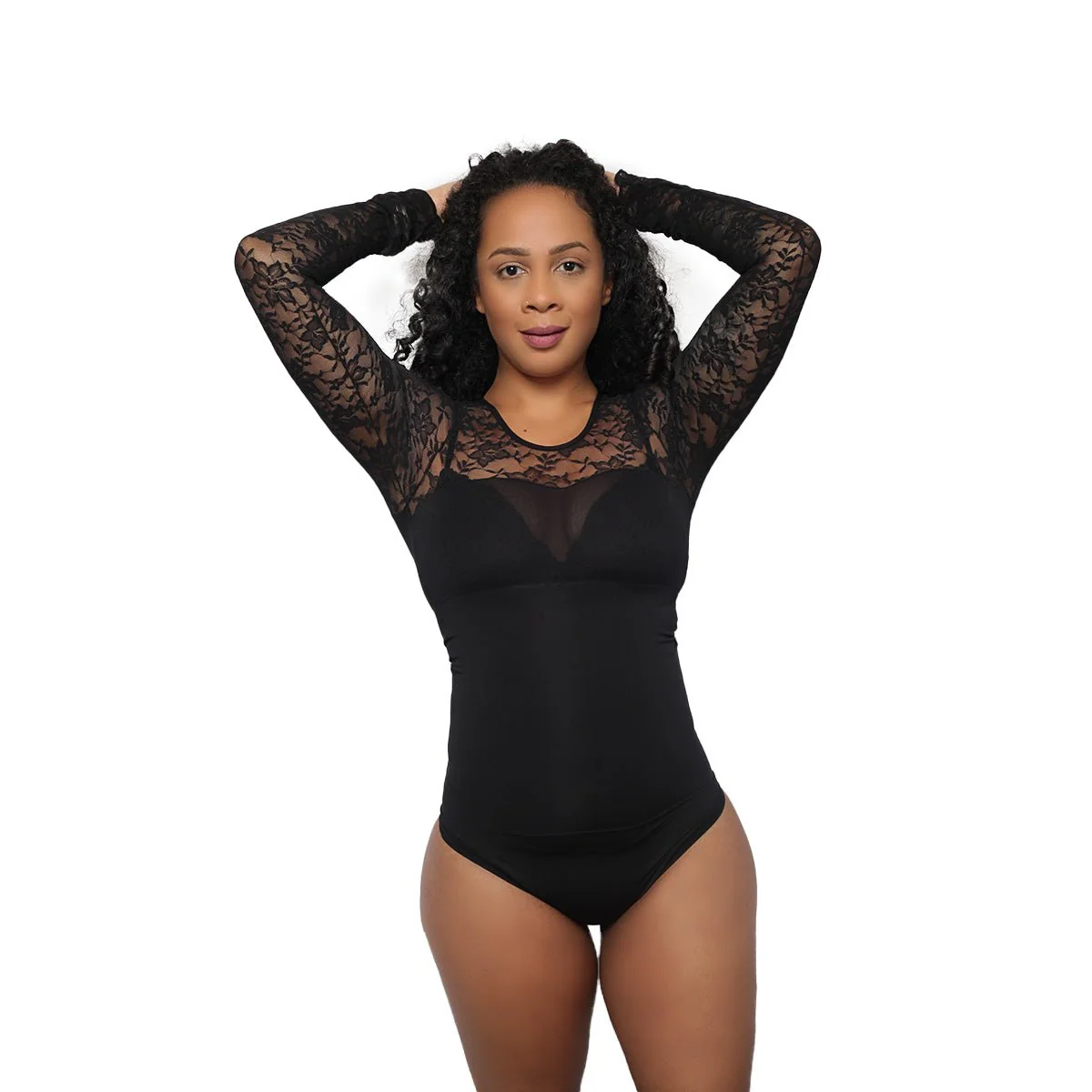 Body Shaper- Body Gainant manches longues avec dentelle (269) - Image 5