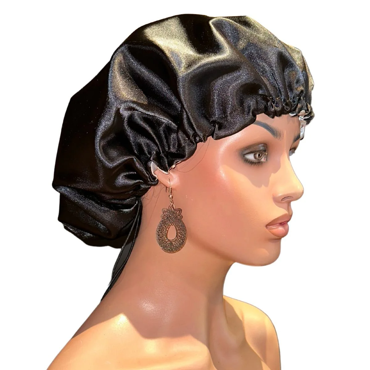 Colorful Black - Bonnet de Nuit en Satin (ajustable) - Image 4