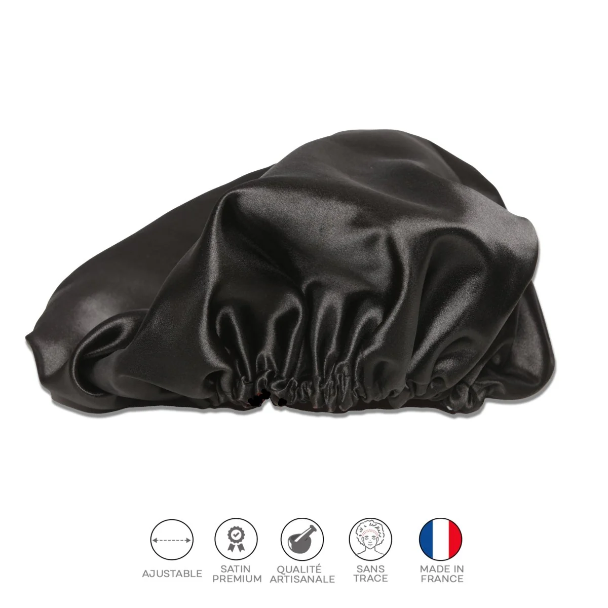 Colorful Black - Bonnet de Nuit en Satin (ajustable) - Image 5