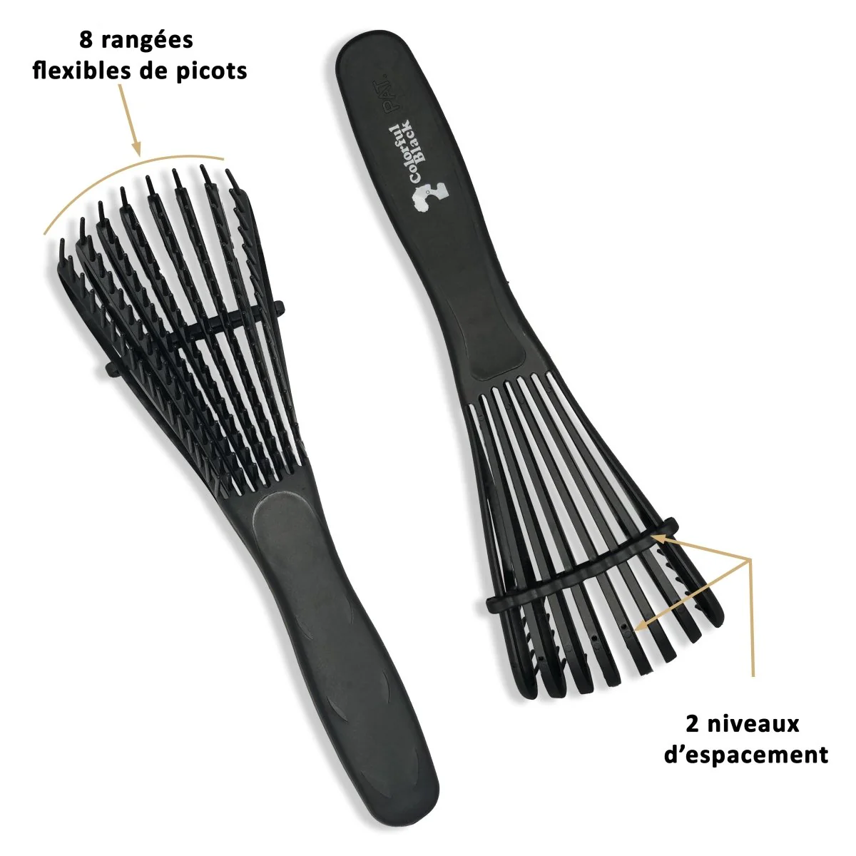 Colorful Black - Brosse Démêlante Flexible - Black Goddess (noire) - Image 3